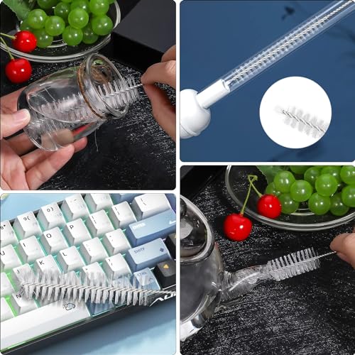 Ixiaoyoo 12 Pcs Bottle Cleaner Brushes Set, 11.8 Inch Nylon Cleaning Brush - color: 11.8 Inch White
