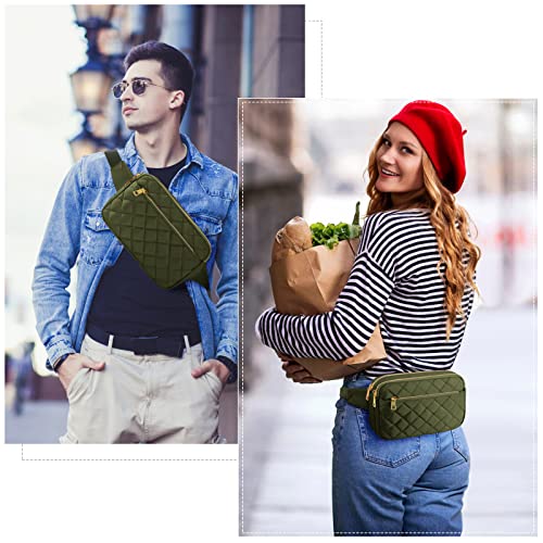 CXWMZY Fashion Fanny Packs for Women & Men, Girls Boys Teens Waist Bag Hip Bum Bag Cute Fanny Pack Casual Bum Bag with Multi-Pockets Adjustable Belts for Disney Traveling Cycling Running (Green) - color: Green