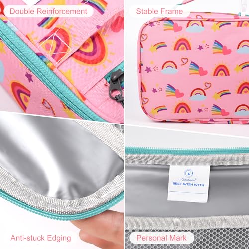Genteen Kids Insulated Lunch Box for Boys Girls,Back to School,Office - color: P-1pk Rainbow