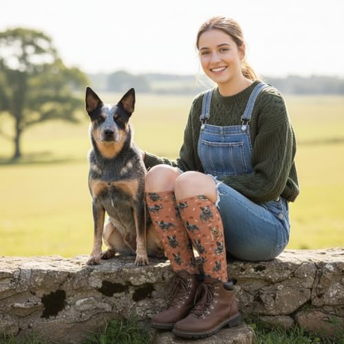 Cute Dog Compression Socks Women Men, Dog Lover Gift - color: Australian Cattle