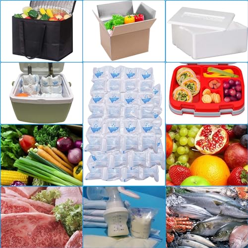 Dry Ice Pack for Shipping Frozen Food, Reusable Ice Packs for Coolers Long Lasting, Flexible Cold Packs Sheets for Lunch Box (8 Large Sheets) - color: 8 Large Sheets - 192 Packs