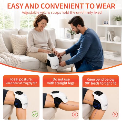 Cordless Knee Massager with Heat and Vibration for Pain Relief