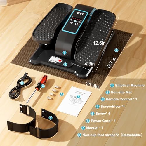 TDH Under Desk Elliptical Machine Leg Exerciser Electric - color: Blue