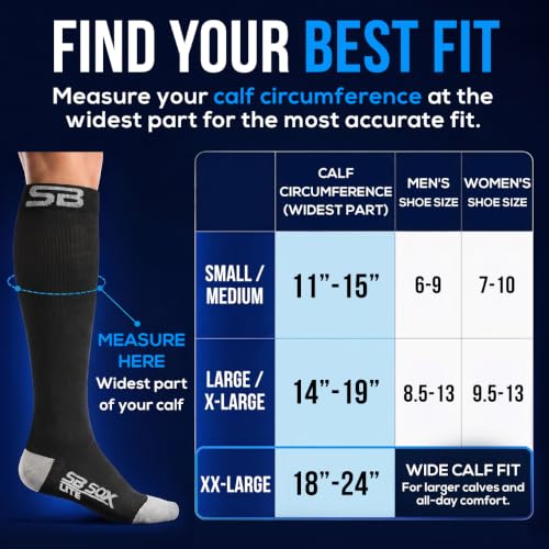 SB SOX Lite Compression Socks for Flying (15–20 mmHg) - color: Stripes - Gray/Blue, size: S/M