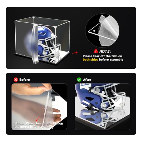KOLIPI Mini Football Helmet Display Case, Acrylic Box 8.3x6.3x7.1 in - size: 8.3 x 6.3 x 7.1 inches