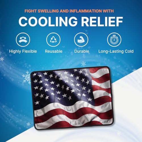 FlexiKold American Flag Gel Ice Pack (Standard Large: 10.5" x 14.5") Ice Packs for Injuries Reusable, Back, Shoulder and Knee Pain Relief, After Surgery - 6300-COLDUSA by NatraCure - size: Large (Pack of 1.0)
