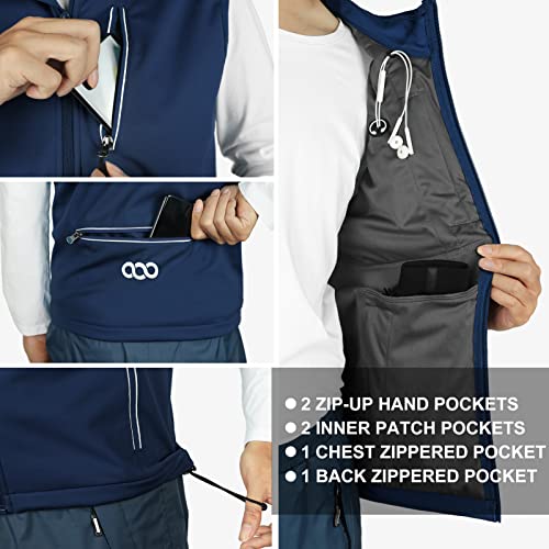 33,000ft Men's Windproof Lightweight Golf Vest Outerwear Sleeveless Jacket - color: Deep Blue, size: 4X-Large