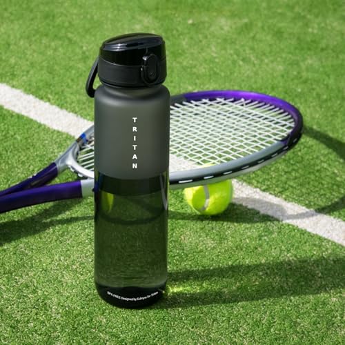 32oz Clear Tritan Water Bottle with Chug Lid - color: Black