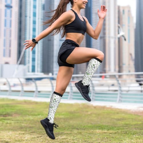 Compression Socks Knee High Circulation Support Socks For Women Men Athletic Running Hiking Cycling - color: Golf