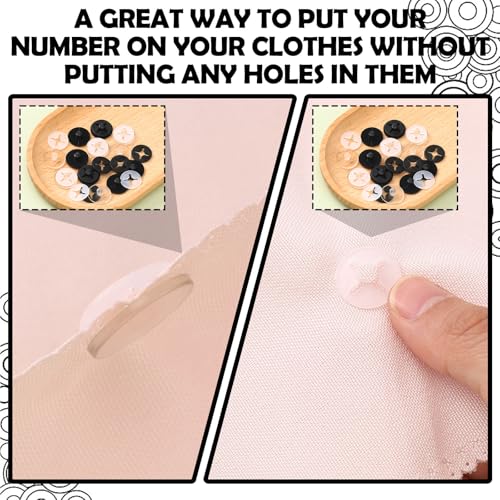 Wavwavw 12 Race Bib Clips Running Number Holder - color: Clear and Black