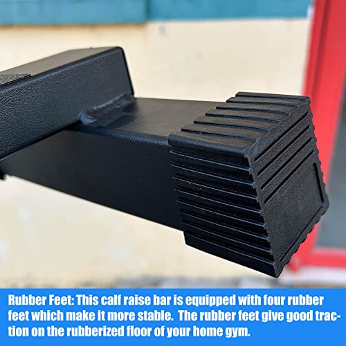 BLUSLM Steel Calf Raise Bar, Standing Machine for Stretching, Squat, Foot Stretch, Anti-Slip Solid Block - color: Black 01