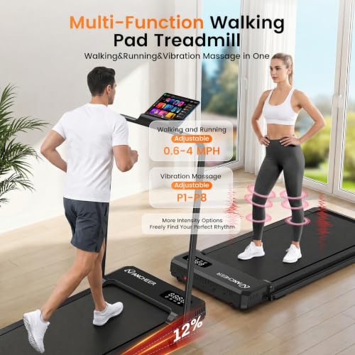 ANCHEER Walking Pad with Incline - Under Desk Treadmill with Handle Bar - color: Carbon Black