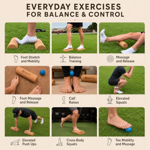 NINTI Premium Cork Balance Board for Foot Health & Ankle Strengthener
