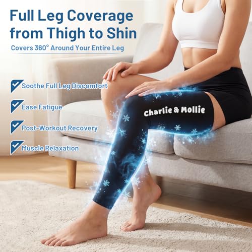 Full Leg Ice Pack Wrap with 360° Coverage for Injuries Reusable (Medium) - size: Medium