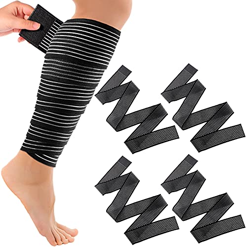 Syhood 4 Pieces Compression Leg Wraps Bandage Adjustable Ankle,71 Inches - size: 71 inches