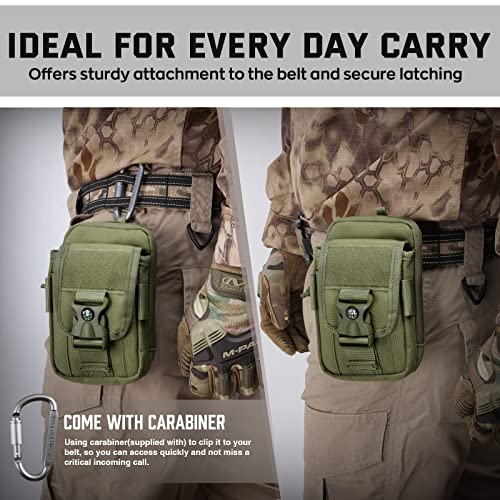 WYNEX Tactical Phone Pouch Molle, EDC Phone Holster, Small Admim Pouch - color: Army Green