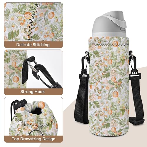 RICHEN Neoprene Water Bottle Carrier Bag with Adjustable Shoulder Strap,Insulated Water Bottle Cover for Stainless Steel/Glass/Plastic Bottles - color: BC-53, size: 500ml