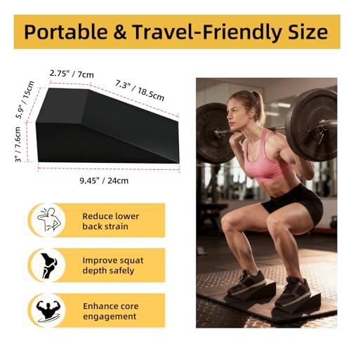 Squat Wedge Block Yoga Wedge Blocks for Heel Elevated 2 Pack