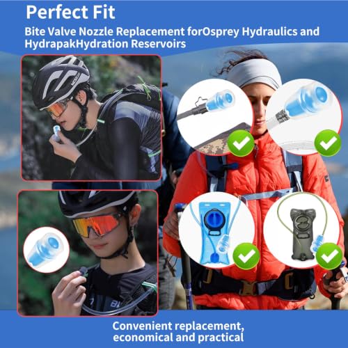 Bite Valve Replacement Mouthpiece Fit for Hydration Pack Bladder Water Backpack and Most Brands(4-Pack), with Shutoff Valve and Tube O-Ring - color: 4 Blue