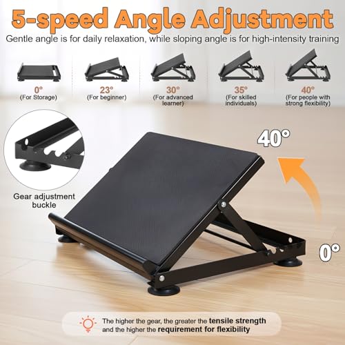 Slant Board Calf Stretcher, 660lbs Capacity Adjustable Incline Board for Plantar Fasciitis Achilles Tendonitis, Non-Slip Surface for Squat & Balance Training