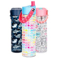 Elemental Splash 26oz Tritan Plastic Water Bottle with Straw & Pop-It Strap - color: Rainbow Heart, size: 26 Ounces