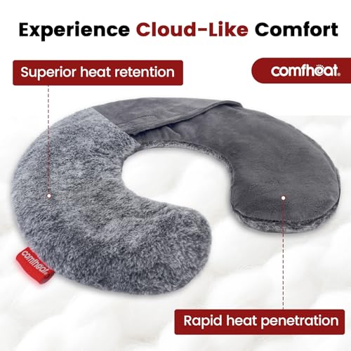 Lavender Microwave Neck Pillow, Heatable Neck Wrap for Pain Relief - color: Gray-plush