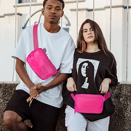 Amazerbst Belt Bag, Fanny Pack, Everywhere Belt Bag,40 Inch Adjustable Strap,for Women and Men,Waterproof - color: Rose Red