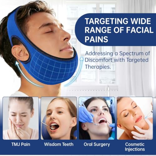 Wisdom Teeth Ice Pack Head Wrap Jaw Face Ice Pack with 4 Gel Packs - color: Royal Blue #2