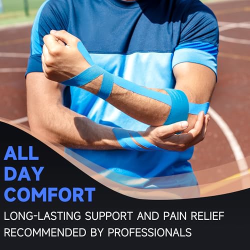 CKeep Kinesiology Tape, Uncut Elastic Athletic Tape 2 Rolls, Light Blue