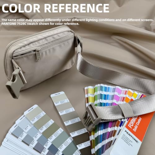 Pander Nylon Crossbody Belt Bag with Excess Strap Keepers, 6-Pocket Adjustable Sling Fanny Pack for Travel and Everyday Carry, Warm Beige - color: Warm Beige