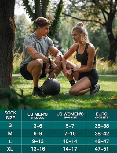 Juclise Men's Compression Running Crew Socks, 3 Pairs - color: Classic Black, size: Medium