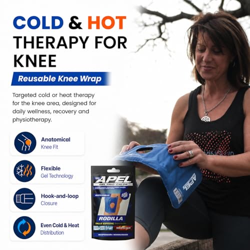APEL Gel Cold & Hot Knee TE Gel Pack, Reusable Wrap, Flexible Compress Care - size: L / XL
