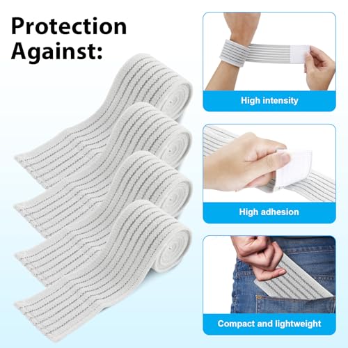 4Pack Elastic Ice Pack Straps,35.5" x 2" Reusable Fastening Bands - color: Gray