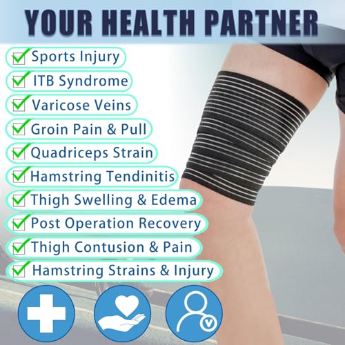Adjustable Hamstring & Thigh Compression Wrap for Men Women, 1 Pcs - size: 1 Pcs