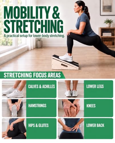 Wooden Slant Board for Calf Stretching, Calf Stretch Board, 500 lb Capacity