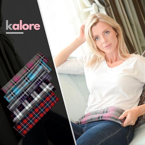 Microwavable Heating Pads for Winter Warmth, Back, Stomach & Head Comfort – Kalore Soft Cotton Tartan Neck Wrap – Even Heat Distribution Hot Compress Bag – Wheat Heat Pad XL – Unscented – Pink - size: Unscented, style: Tartan Pink