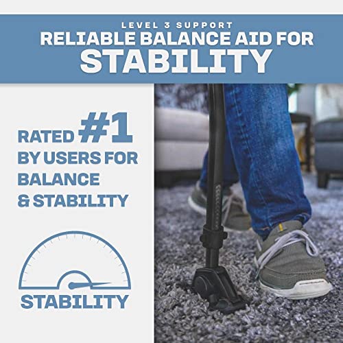 Dynamo Swing Cane with Articulating Foot – Walking Cane, Lightweight, Heavy Duty, All-Terrain, Adjustable, Super Soft Ergonomic Grip, for Seniors & Adults, Multi-Color (Ella Black) - color: Ella Black