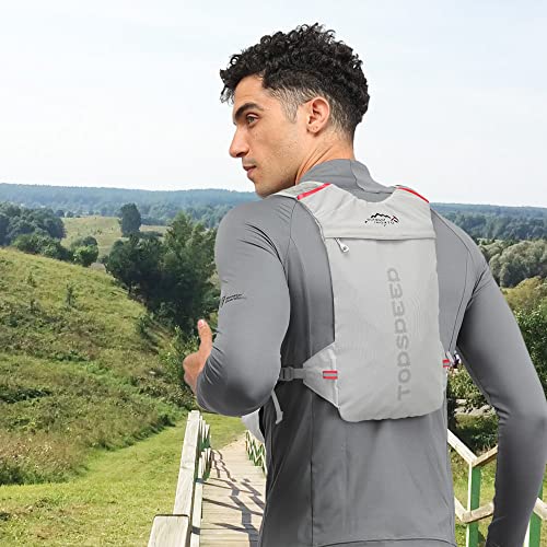 INOXTO Running Hydration Vest Backpack,Lightweight Insulated Pack with 1.5L Water Bladder Bag Daypack for Trail Hiking Running Cycling Race Marathon for Women Men - color: Gray