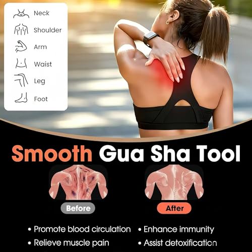 Ergonomic Deep Tissue Massage Tool, Metal Trigger Point Gua Sha Scraper for Full Body Myofascial Release, FSA Eligible Acupressure Thumb Saver Tool for Neck, Back & Muscle Knot Relief