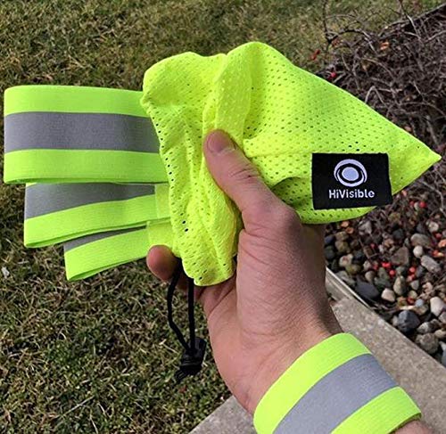 Reflective Bands for Night Walking Reflective Arm Bands for Runners Reflective Wristbands Reflective Ankle Bands Cycling Reflective Running Gear Bike Pant Leg Strap Bicycle Pants Clips - color: Green - 4 Bands