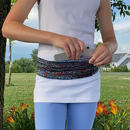 BANDI KIDS Pocket belt for Medical, Sports, Play Comfortable fit Adjustable waist pack, Made In USA - color: Confetti