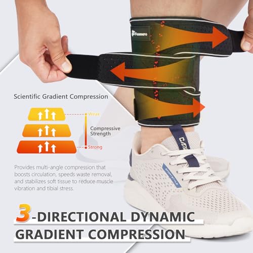 Shin Splints Compression Wrap for Medial Tibial Stress Syndrome (MTSS), Shin Compression Sleeve for Shin Splints Relief, Swelling, Sprains & Tears, Tibial Splint Support for Men & Women (XL, 1 Pcs) - size: XL, style: 1 Pcs