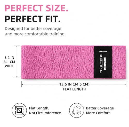 Fabric Resistance Bands for Working Out, 4-Pack for Legs, Glutes & Hips - color: Pink 4-Pack