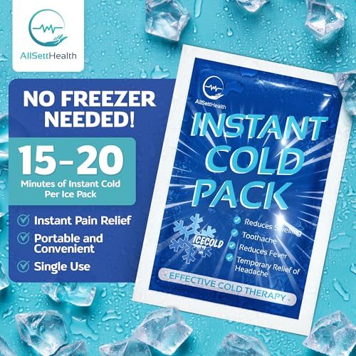 25 Pack Instant Ice Packs for Injuries, Disposable First Aid Cold Packs - size: 25 Pack (6" x 4.5")