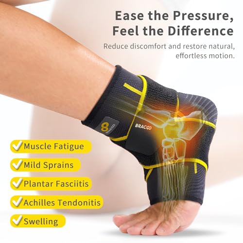 Bracoo 2 Pack Ankle Brace Compression Sleeve for Women & Men - size: S/M