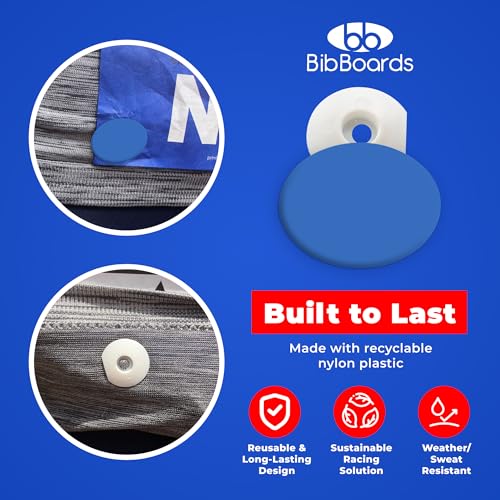 BibBoards bibSNAPS Race Bib Clips, Plain Blue, 4 Pack - color: Plain Blue