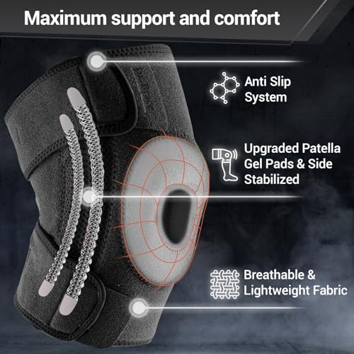 DR. BRACE ELITE Knee Brace with Side Stabilizers & Patella Gel Pads - color: Pluto, size: Small