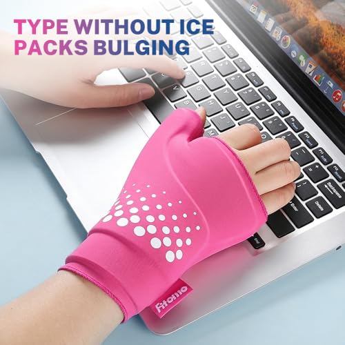 Thumb & Wrist Ice Pack Wrap, Long-Lasting Cold Compression for Recovery - size: S/M, style: Pink