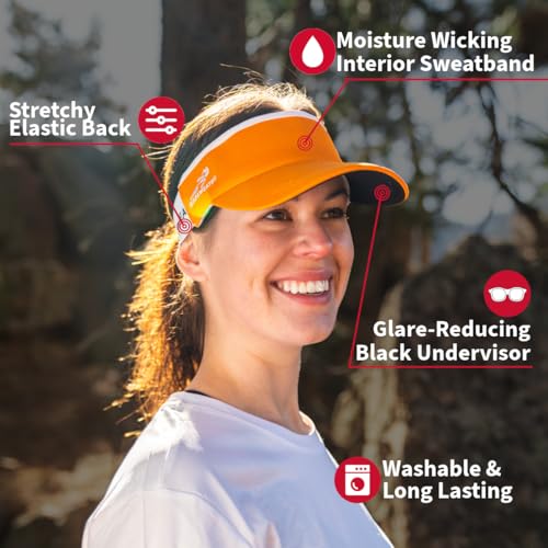 Headsweats Unisex Adult Lightweight Performance Running Reflective Visor - color: Hi Viz Orange Reflective