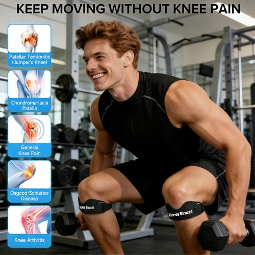 Patellar Tendon Support Strap 2 Pack,Knee Brace for Women Men.Built-in Meniscus Protection Bar, Offers Relief from Meniscus Tear and Knee Pain.Patella Stabilizer Knee Brace for Running, Basketball, Jumpers Knee, Tennis, Volleyball & Squats.